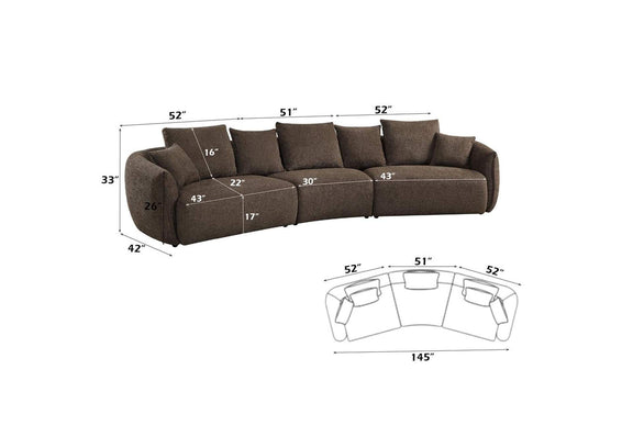 LV03250 Bash Sofa with 7 Pillows