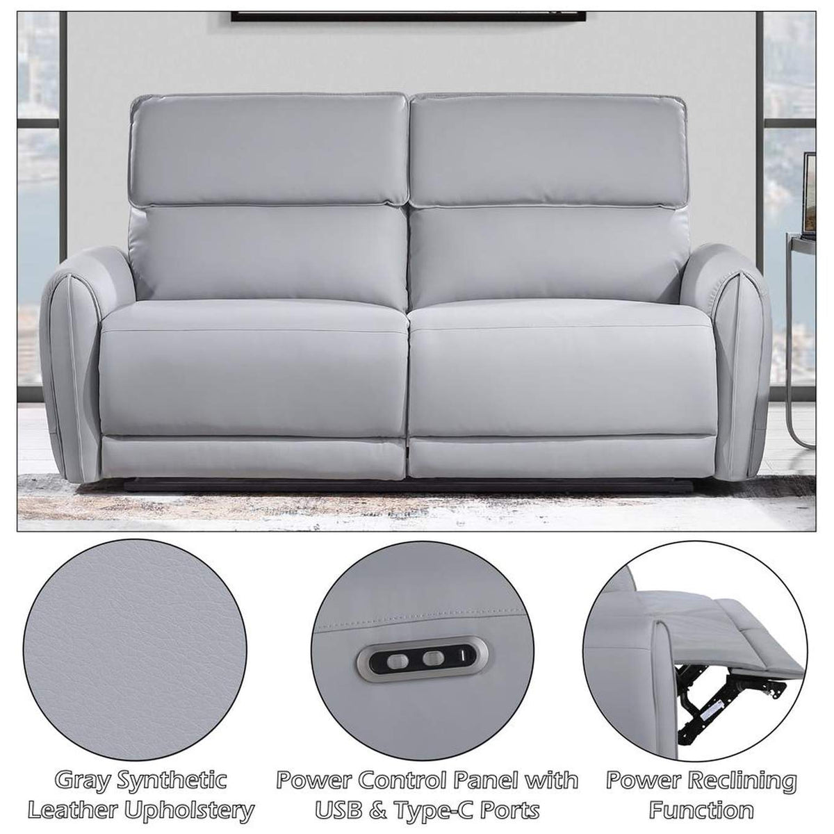 LV03335 Jeromie Power Motion Sofa with USB Port