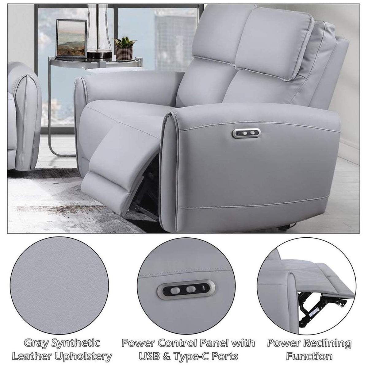 LV03336 Jeromie Power Motion Loveseat with USB Port