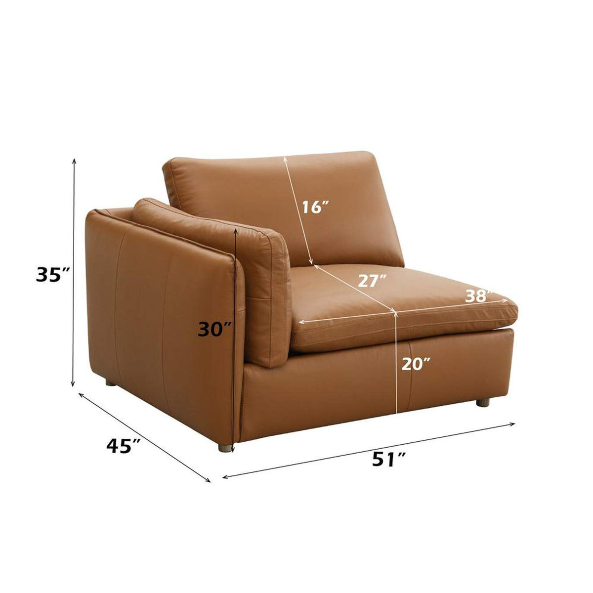 LV03370 Brighton Modular Left Facing Arm Chair
