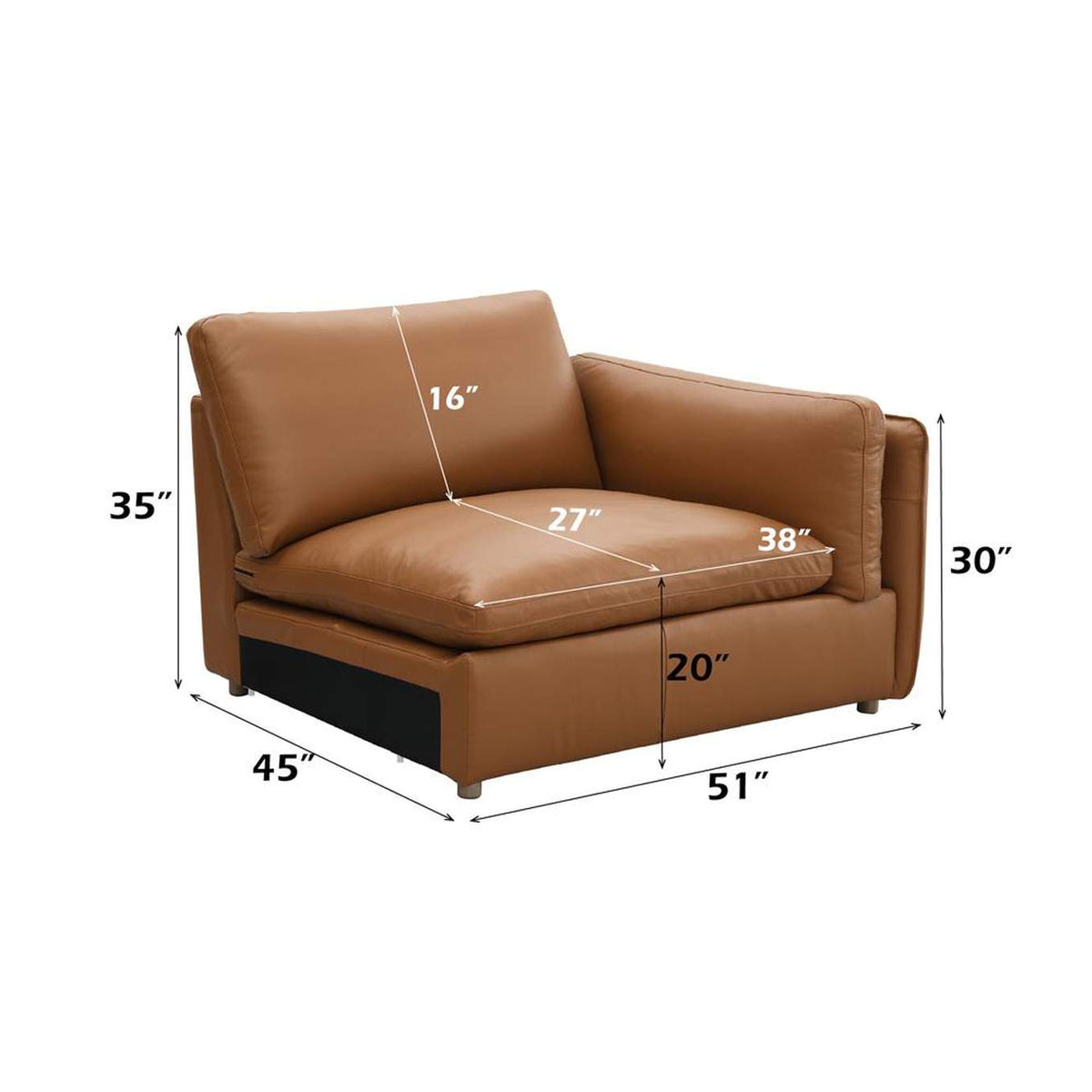 LV03373 Brighton Modular - Right Facing Arm Chair