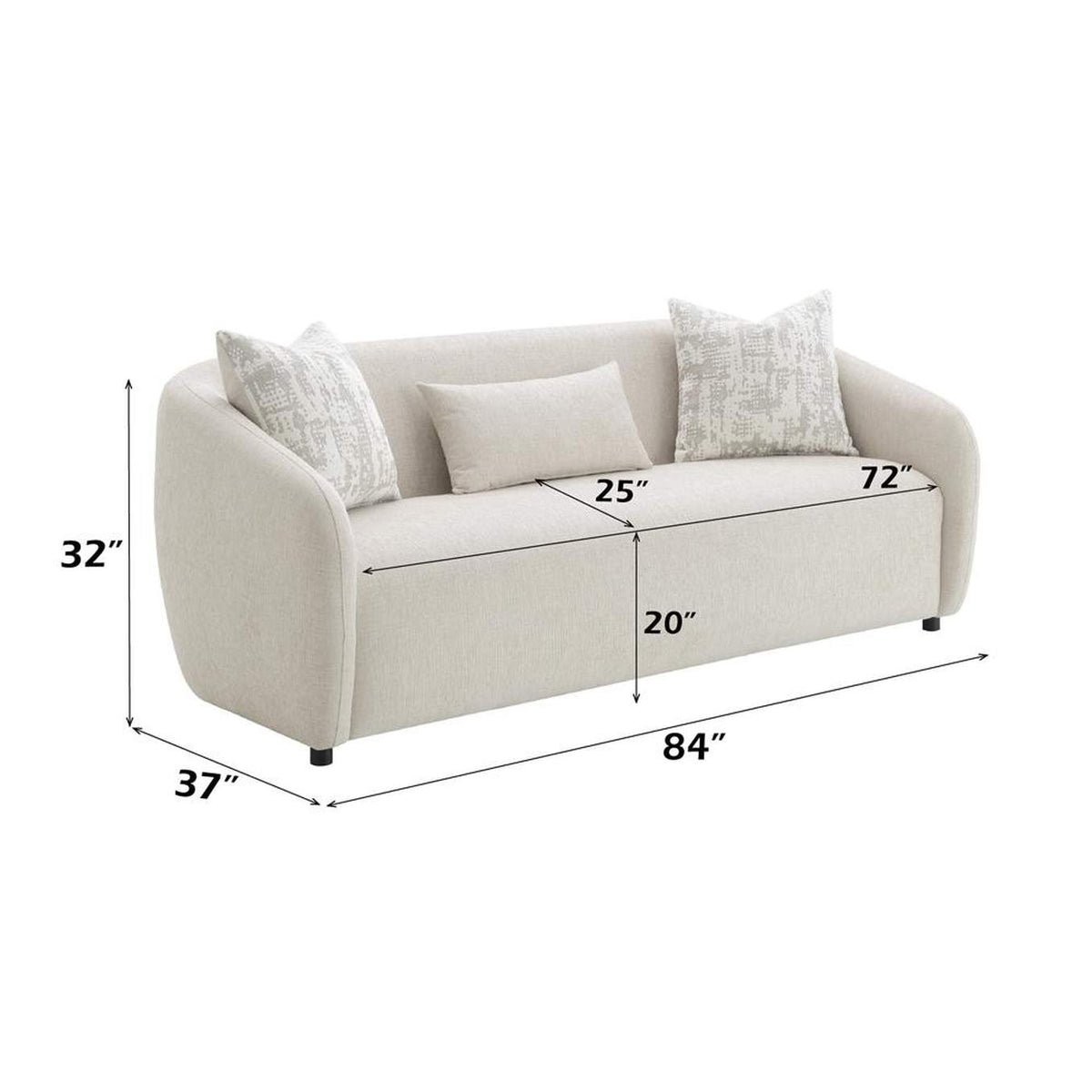 LV03580 Etienne Sofa with 3 Pillows