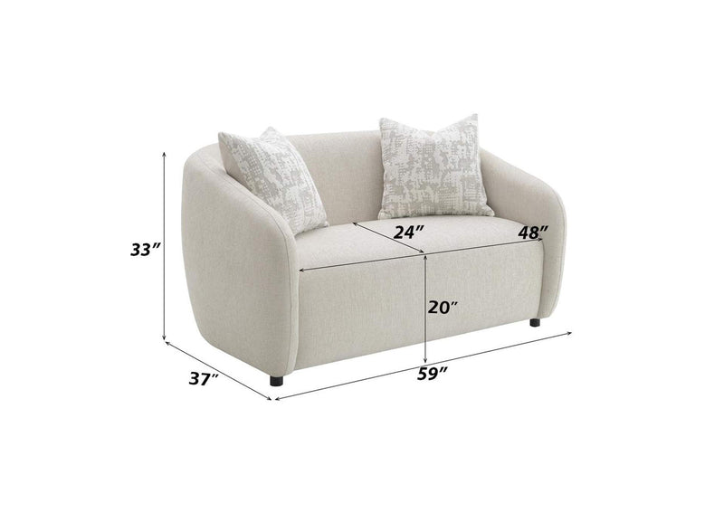 LV03581 Etienne Loveseat with 2 Pillows