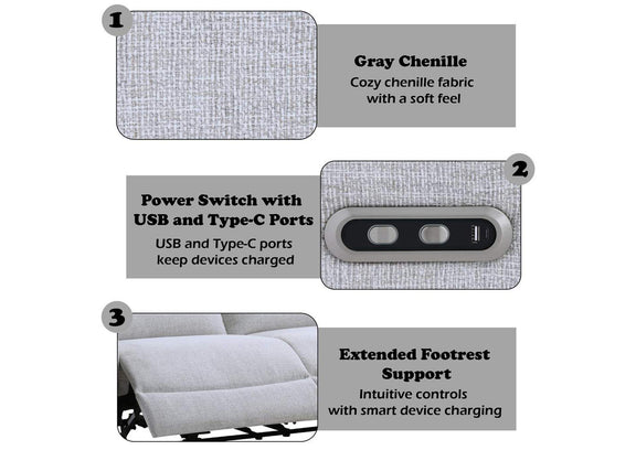 LV03585 Eastre Power Motion Sofa with USB Port