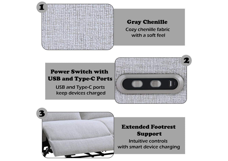 LV03585 Eastre Power Motion Sofa with USB Port