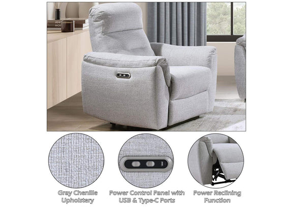 LV03587 Eastre Power Motion Recliner with USB Port