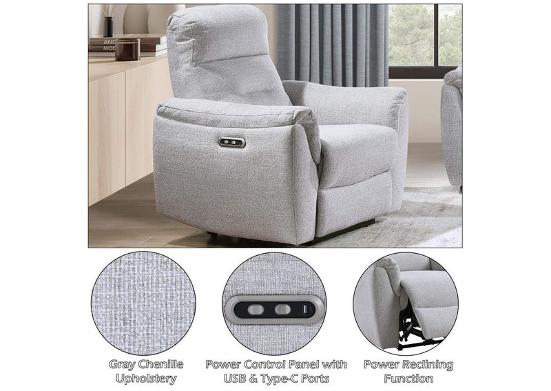 LV03587 Eastre Power Motion Recliner with USB Port
