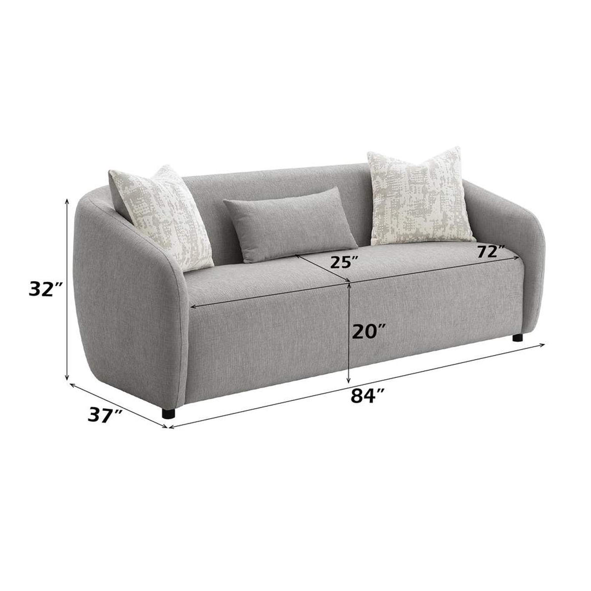 LV03590 Etienne Sofa with 3 Pillows