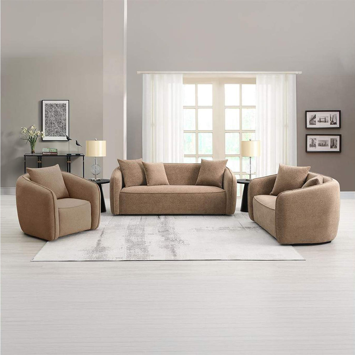 LV03600 Keith Sofa with 3 Pillows