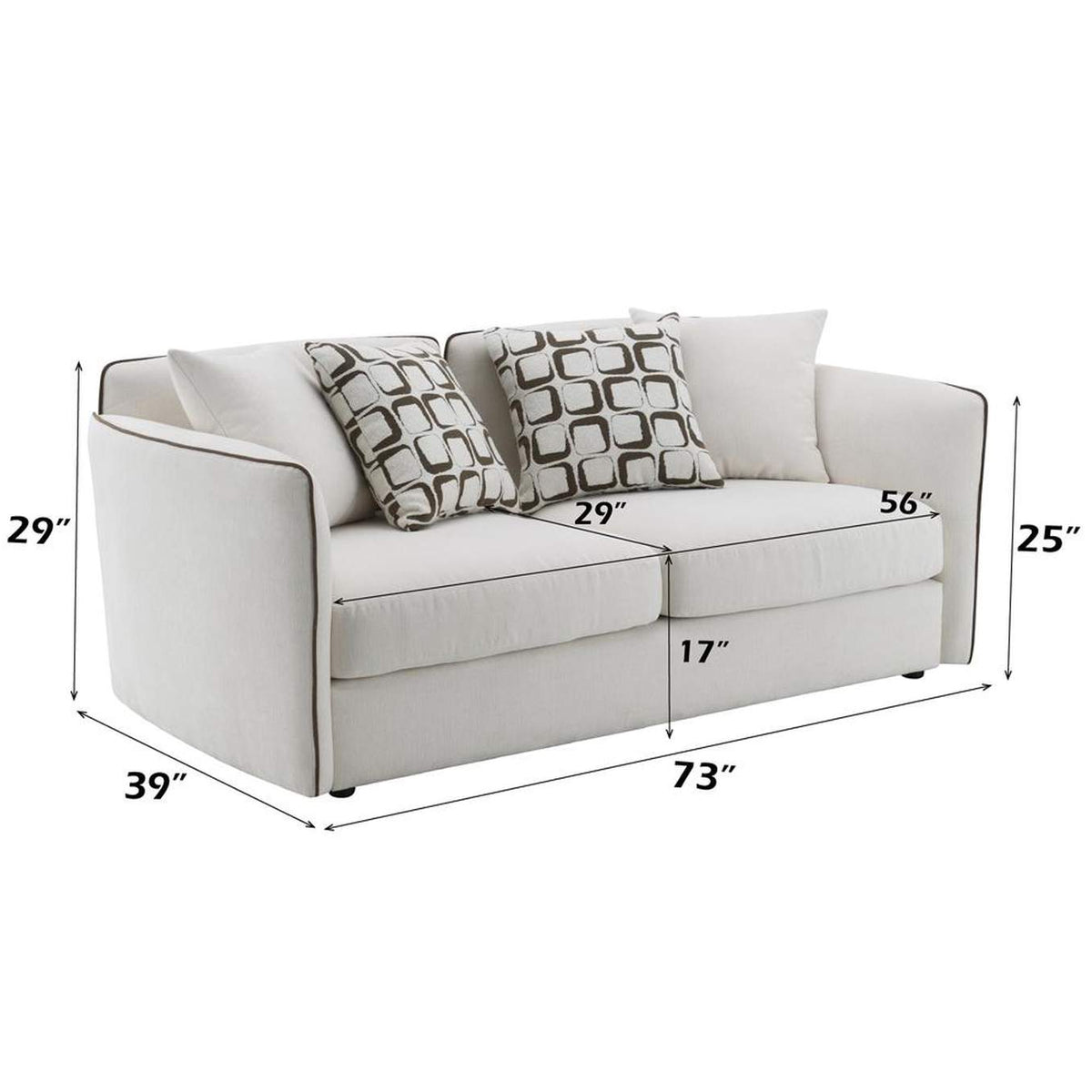 LV03606 Yolanda Loveseat with 4 Pillows