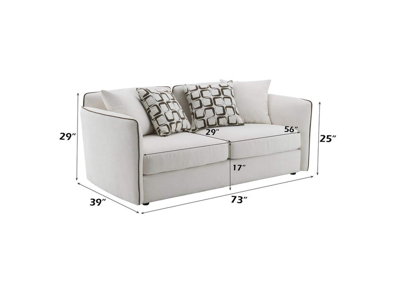 LV03606 Yolanda Loveseat with 4 Pillows