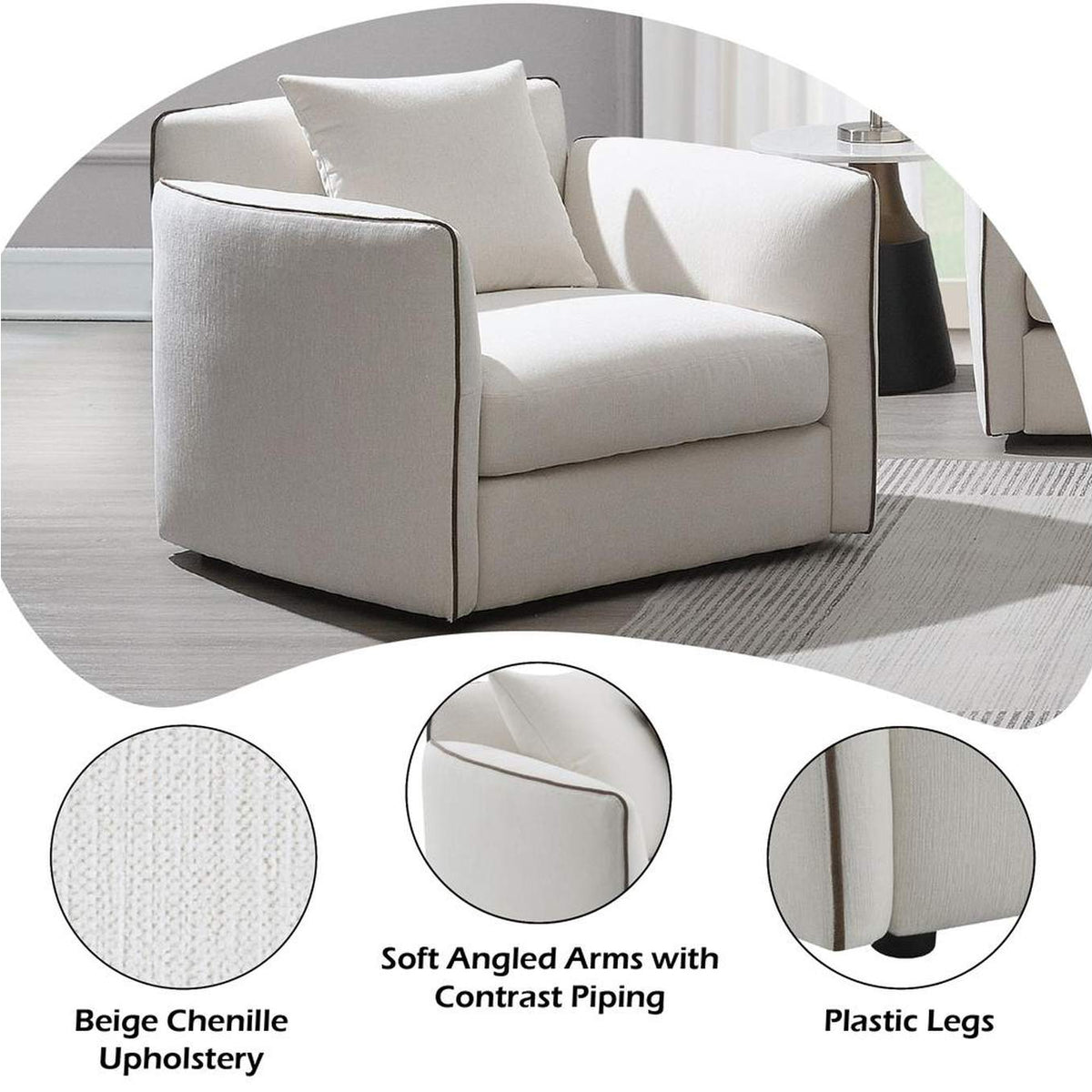 LV03607 Yolanda Chair with Pillow
