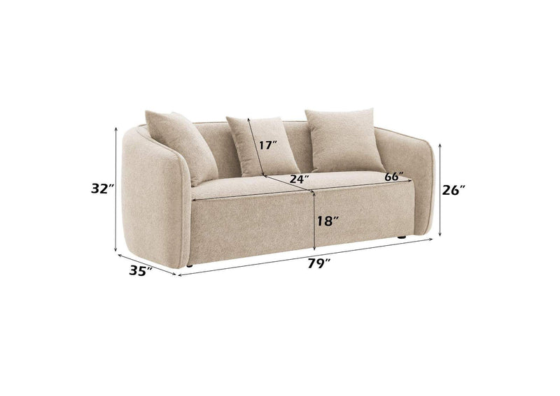 LV03610 Keith Sofa with 3 Pillows