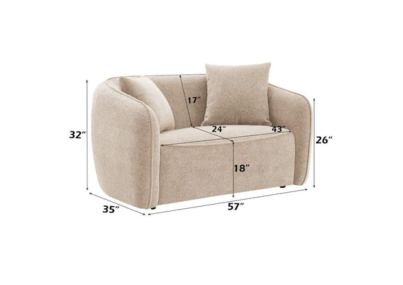 LV03611 Keith Loveseat with 2 Pillows