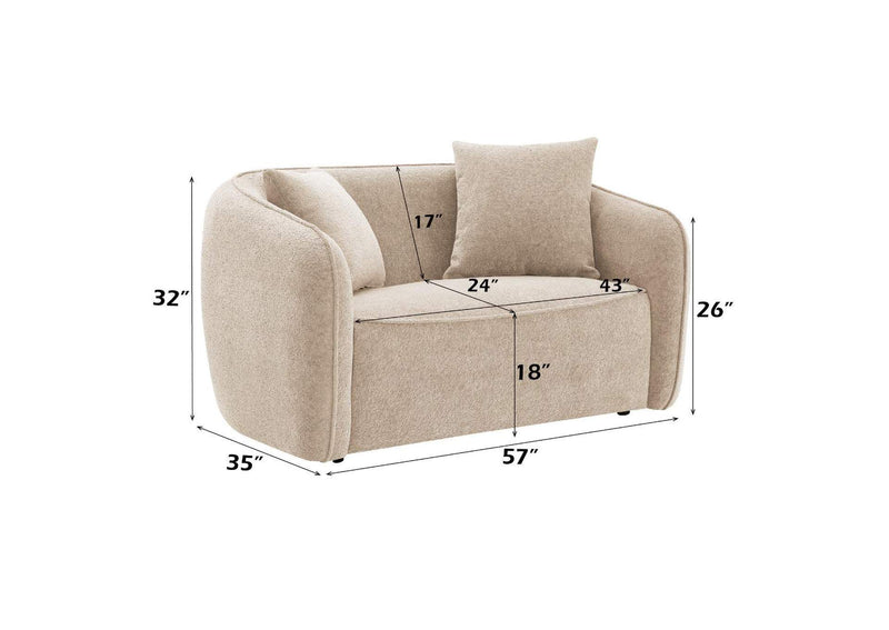 LV03611 Keith Loveseat with 2 Pillows