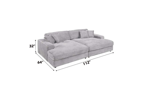 LV03680 Hilde Sectional Sofa with 4 Pillows