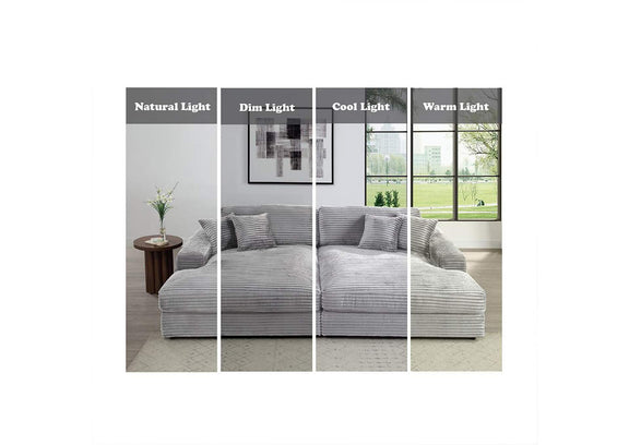 LV03680 Hilde Sectional Sofa with 4 Pillows