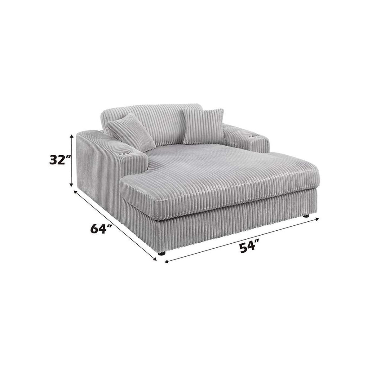 LV03681 Hilde Chaise with 2 Pillows