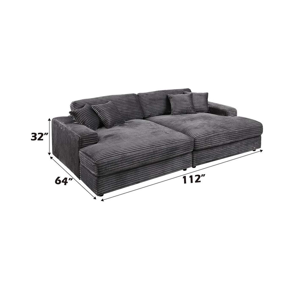 LV03690 Hilde Chaise with 2 Pillows