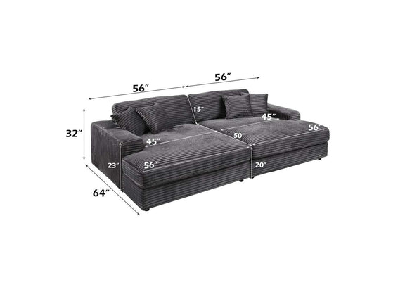 LV03690 Hilde Chaise with 2 Pillows