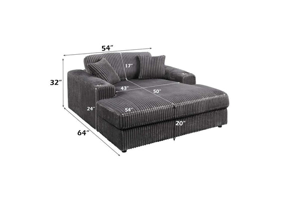LV03691 Hilde Chaise with 2 Pillows