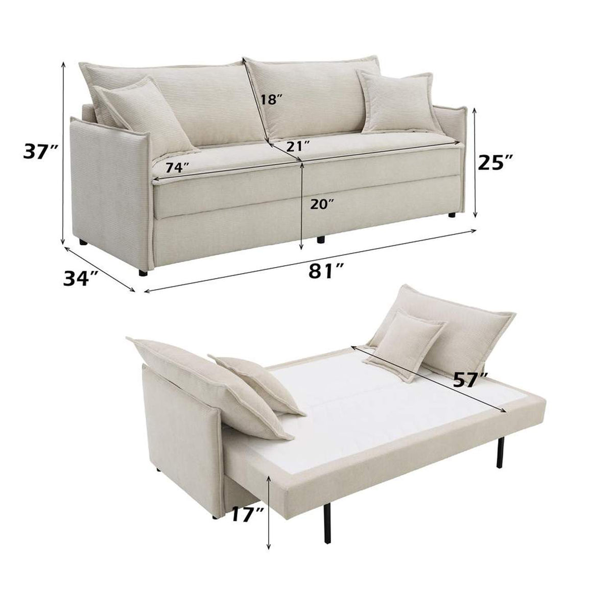 LV03810 Elisea Sofa with Sleeper