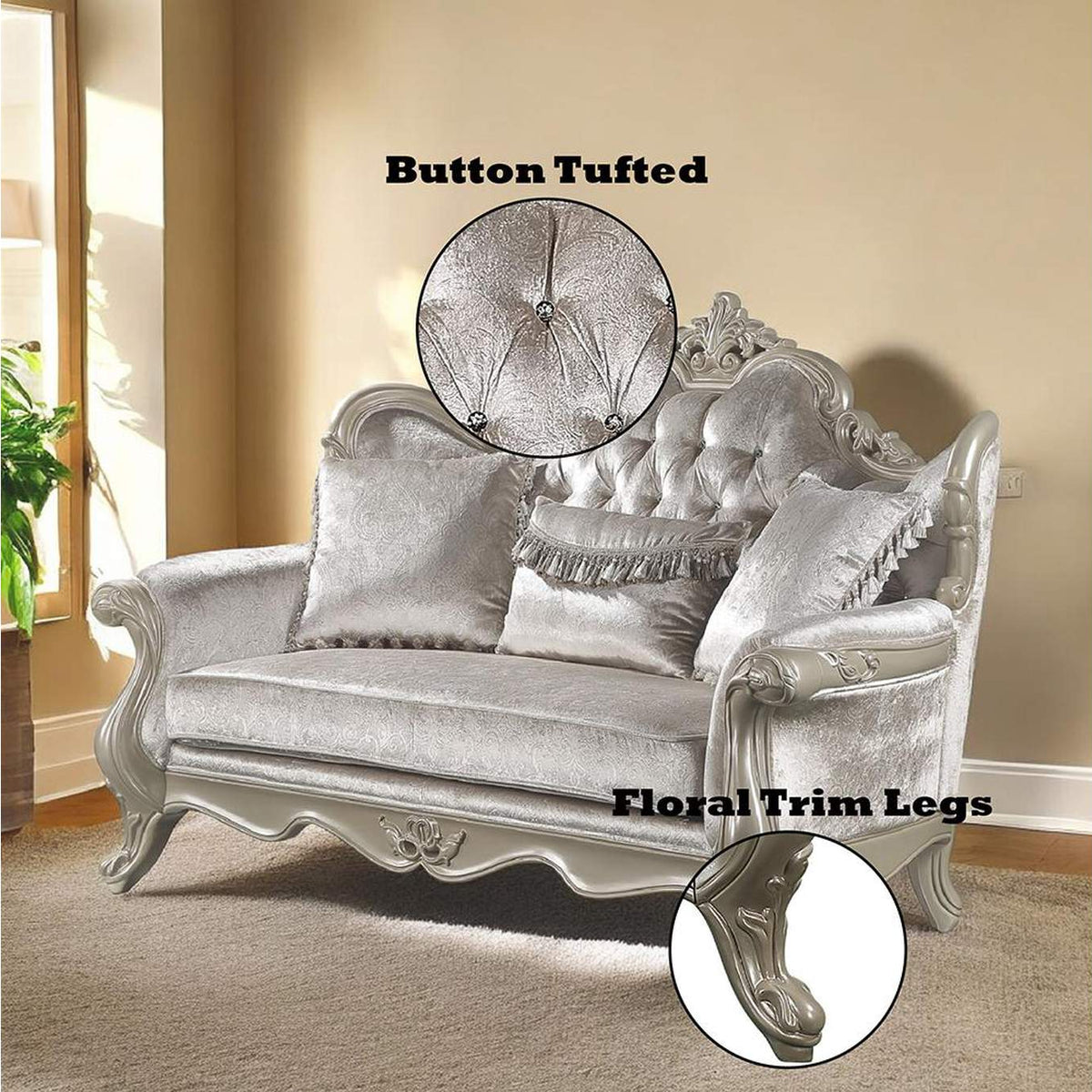 LV03821 Libertee Loveseat with 3 Pillows