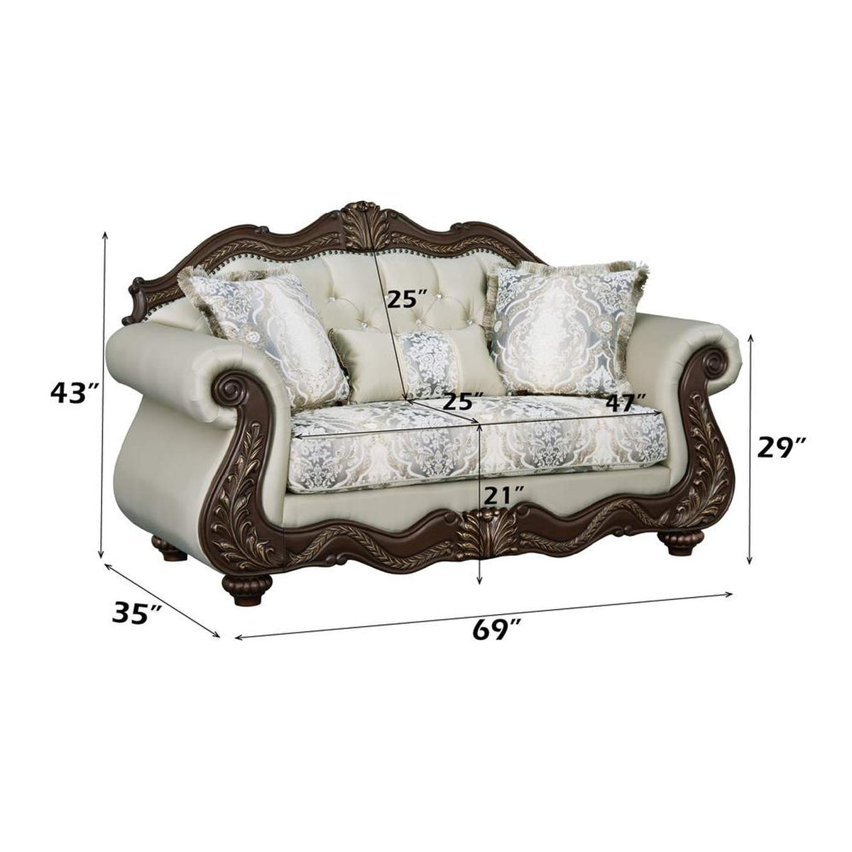 LV03831 Pierce Loveseat with 3 Pillows