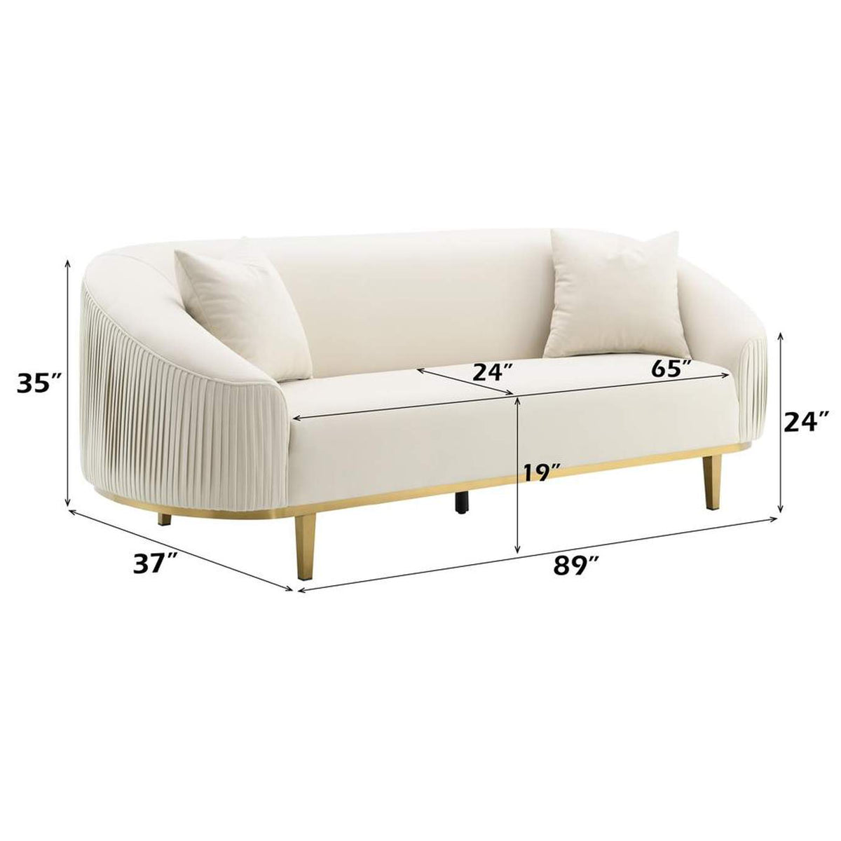 LV03850 Martina Sofa with 2 Pillows