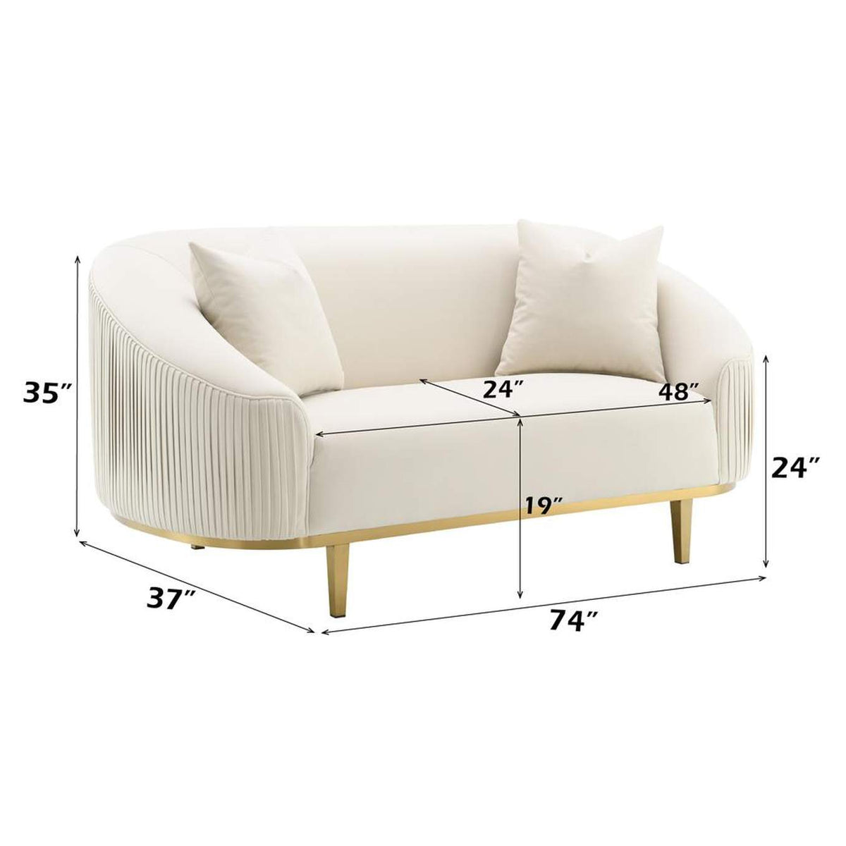 LV03851 Martina Loveseat with 2 Pillows