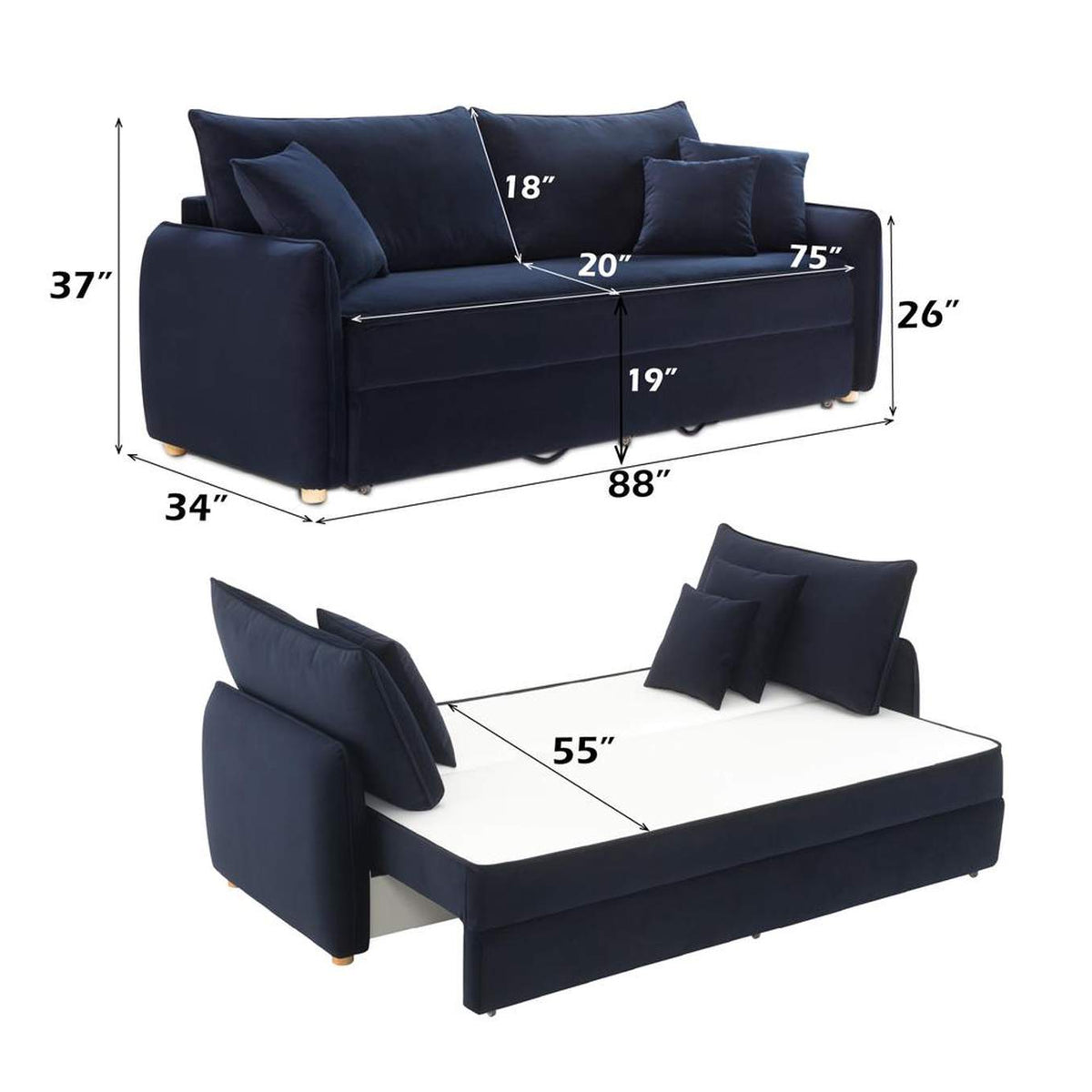 LV03890 Irina Sofa with Sleeper