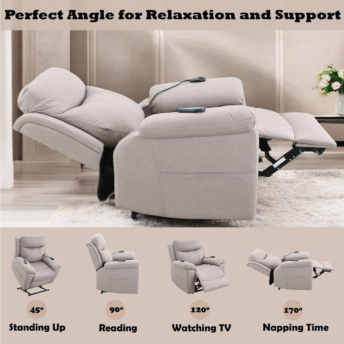 LV04272 Chriki Power Recliner with Lift and Heating and Massage