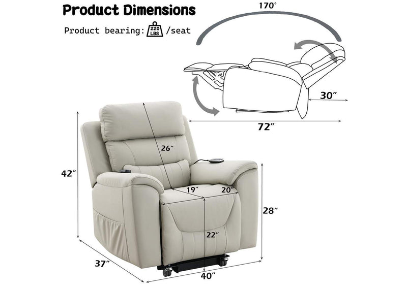 LV04273 Marsha Power Recliner with Lift and Massage