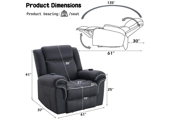LV04274 Domana Power Recliner with Lift and Heating and Massage