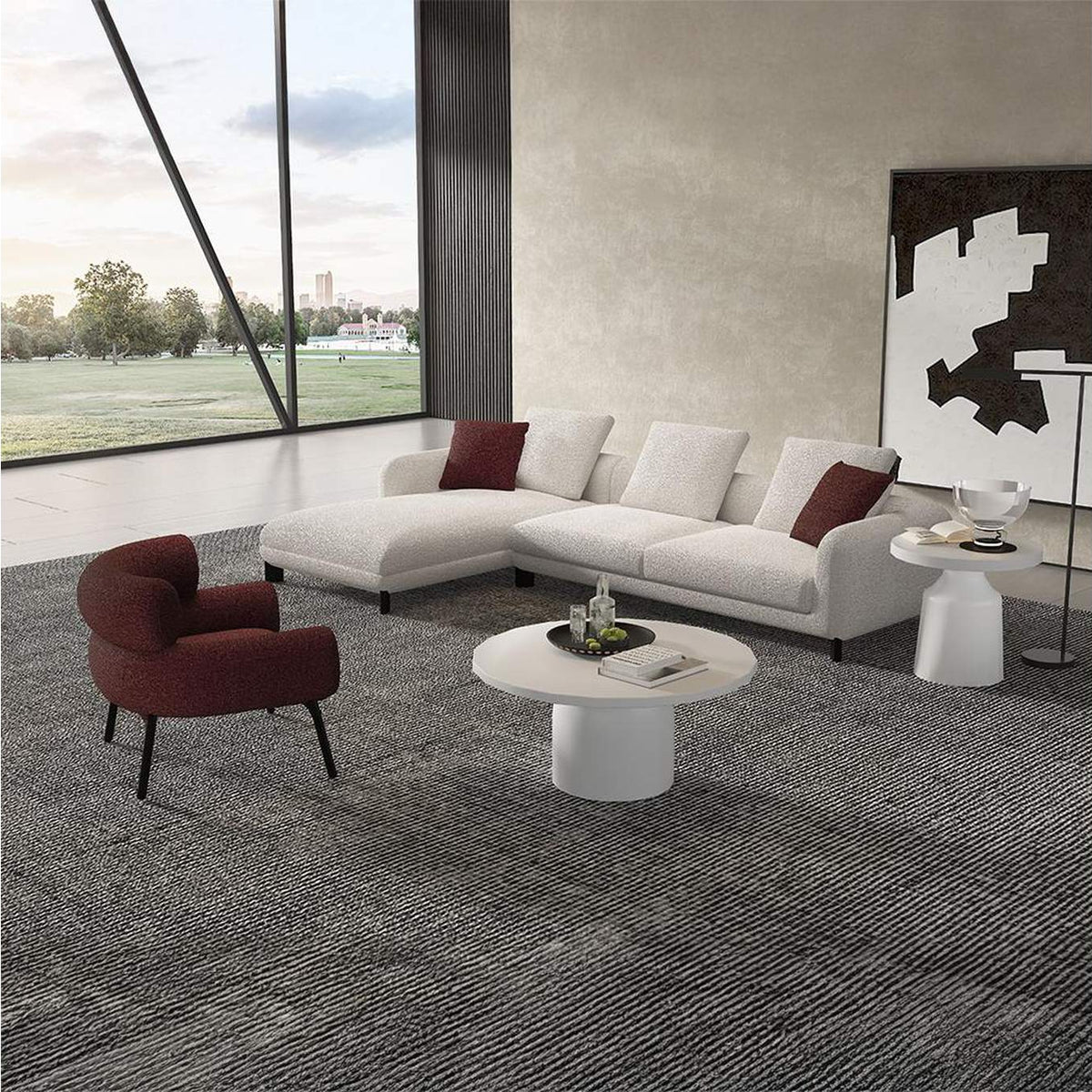 LV04280 Mardi Sectional Sofa with 6 Pillows