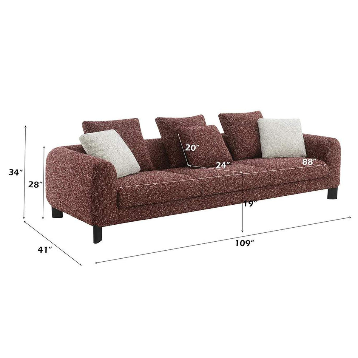 LV04290 Mardi Sofa with 6 Pillows