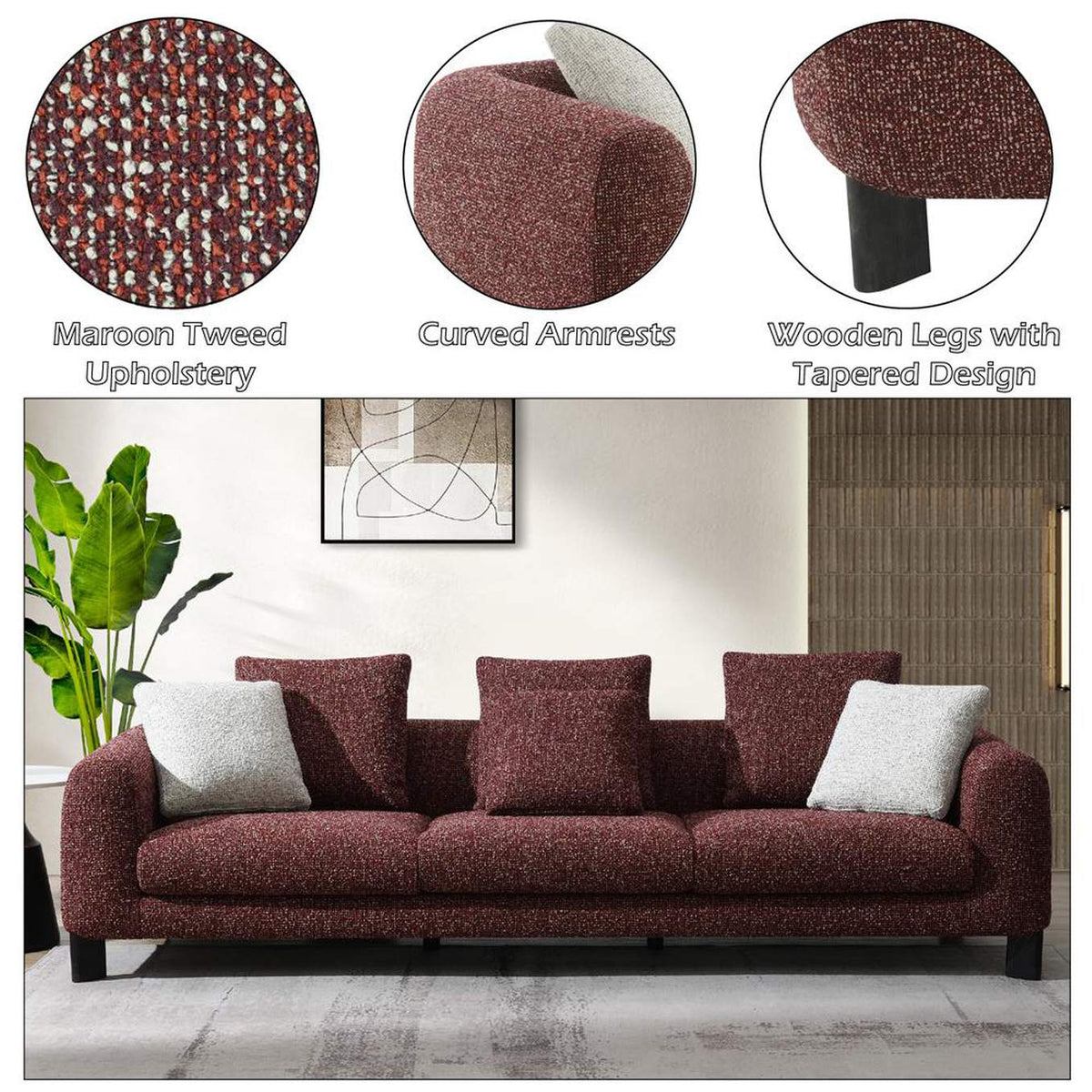 LV04290 Mardi Sofa with 6 Pillows