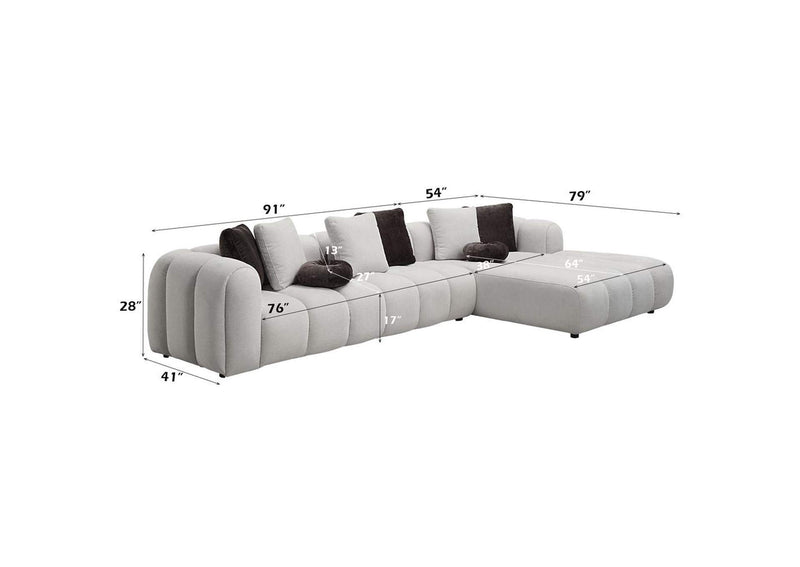 LV04320 Manilla Sectional Sofa with 8 Pillows