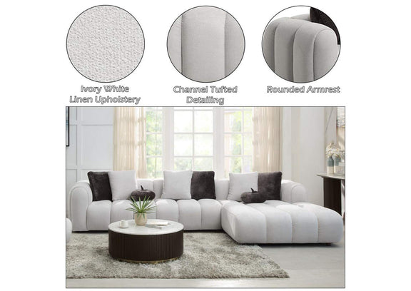 LV04320 Manilla Sectional Sofa with 8 Pillows