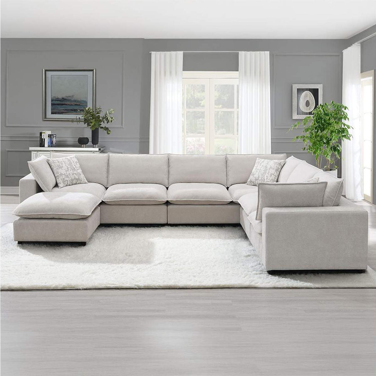 LV04410 Marisa Modular Left Facing Loveseat with 2 Pillows