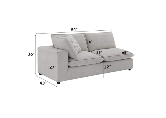LV04410 Marisa Modular Left Facing Loveseat with 2 Pillows