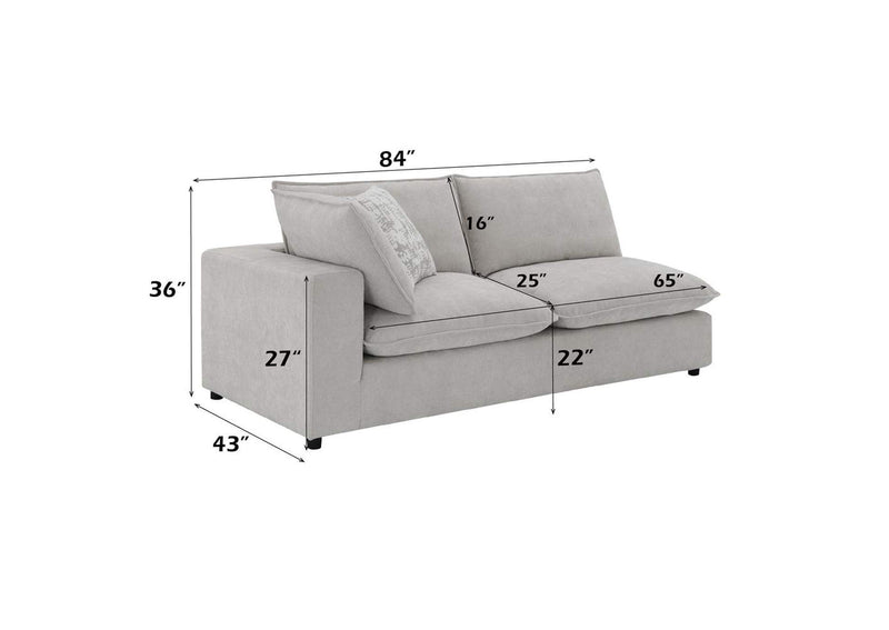 LV04410 Marisa Modular Left Facing Loveseat with 2 Pillows