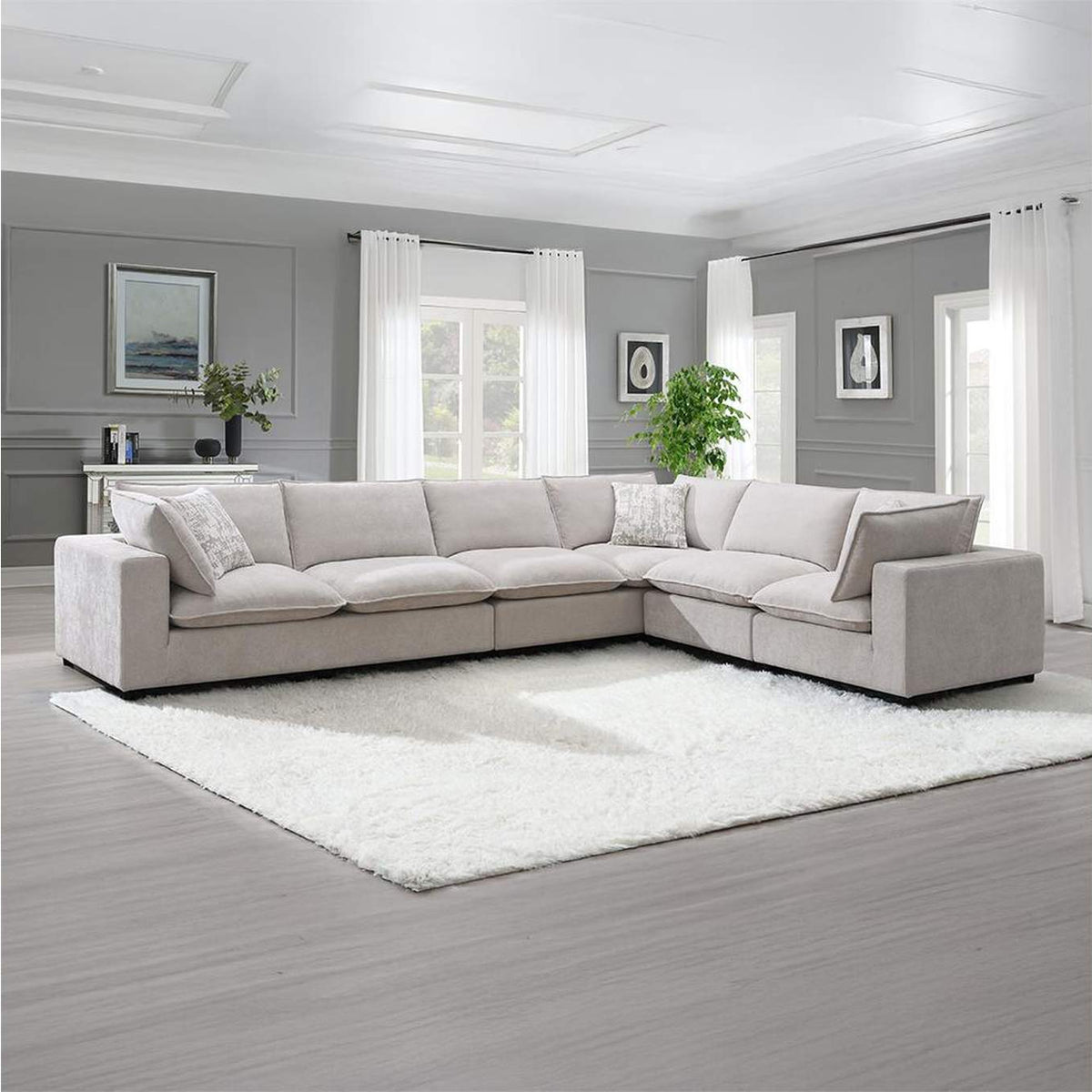 LV04411 Marisa Modular Right Facing Loveseat with 2 Pillows