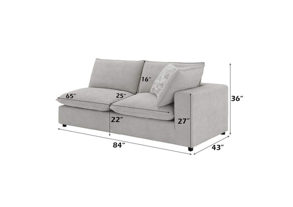 LV04411 Marisa Modular Right Facing Loveseat with 2 Pillows
