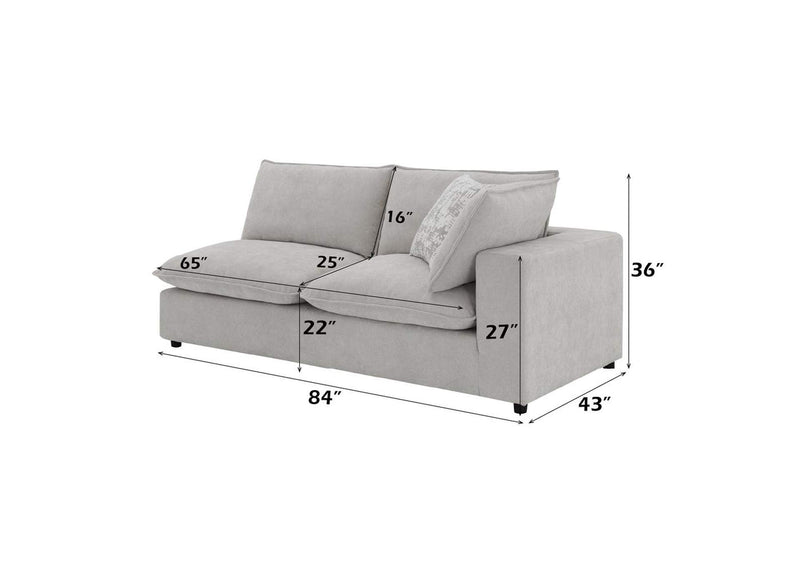 LV04411 Marisa Modular Right Facing Loveseat with 2 Pillows