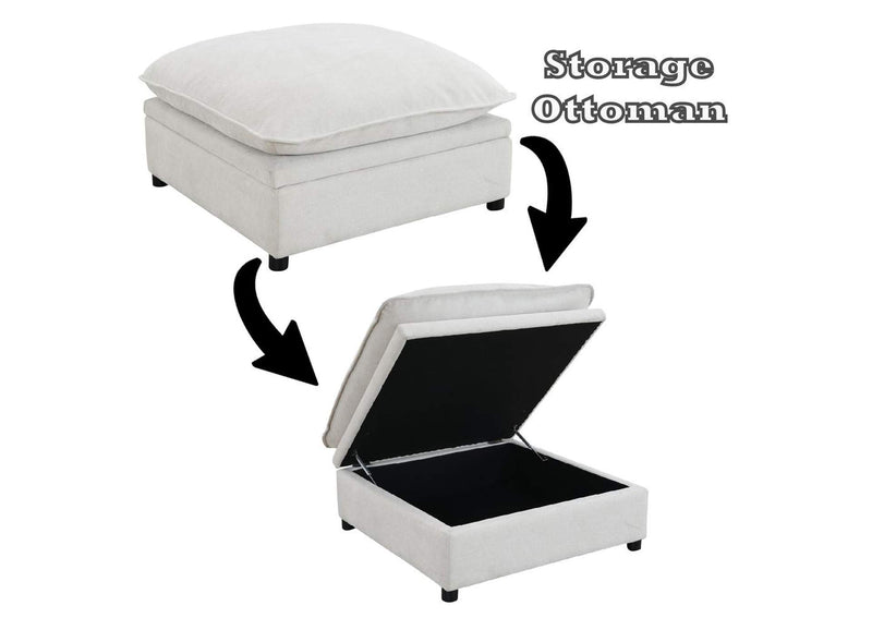 LV04415 Marisa Modular Ottoman with Storage