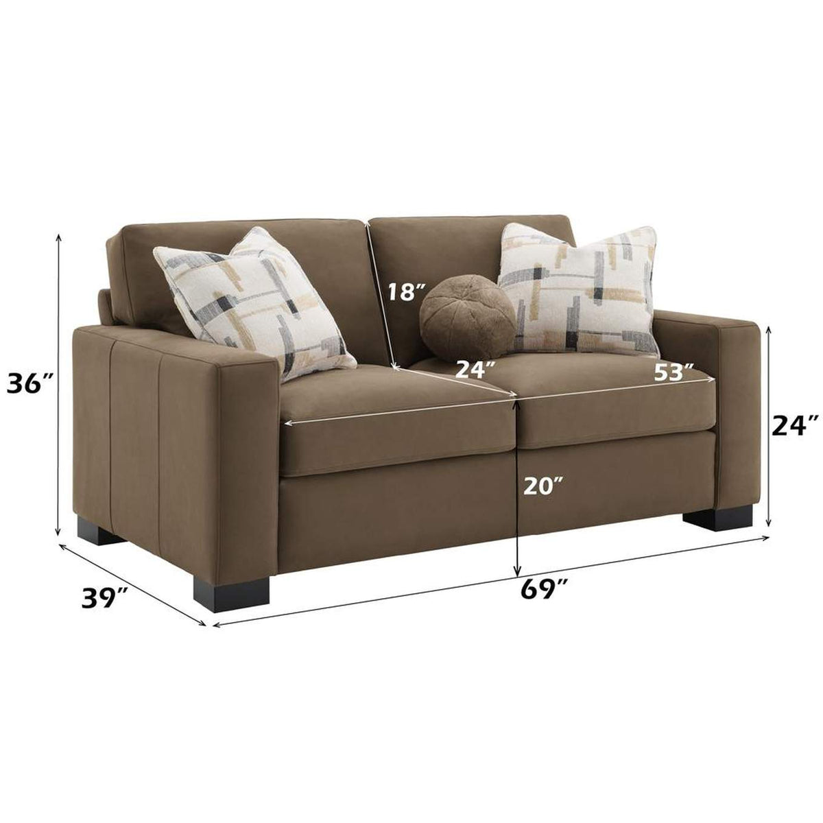 LV04531 Darya Loveseat with 3 Pillows