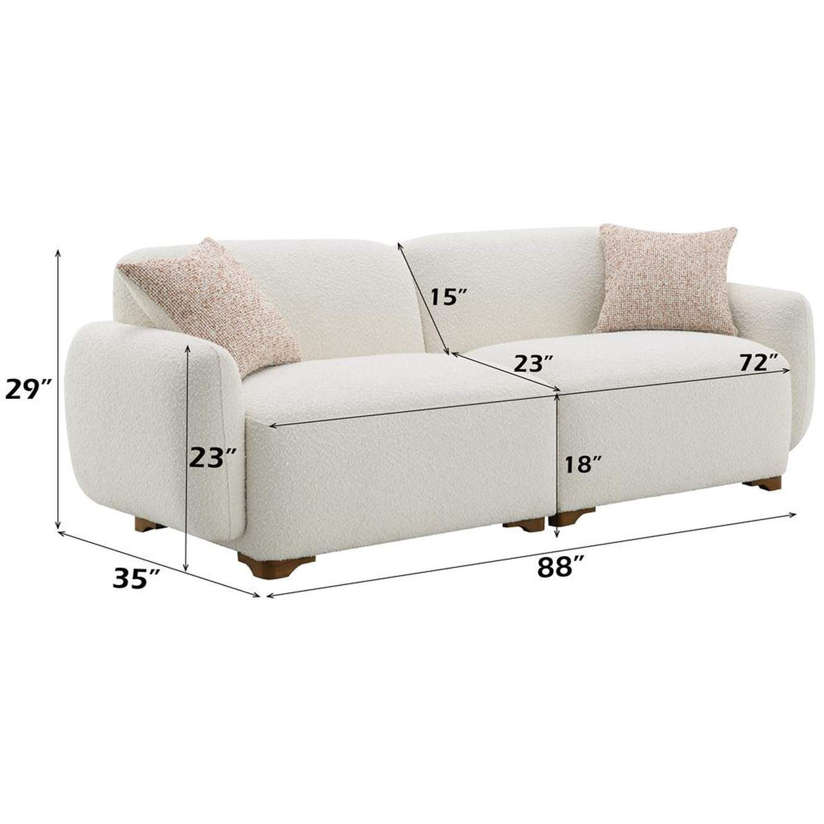 LV04540 Darius Sofa with 2 Pillows