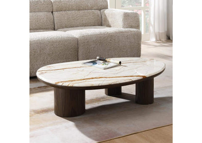 LV04565 Haidar Coffee Table with Natural Marble