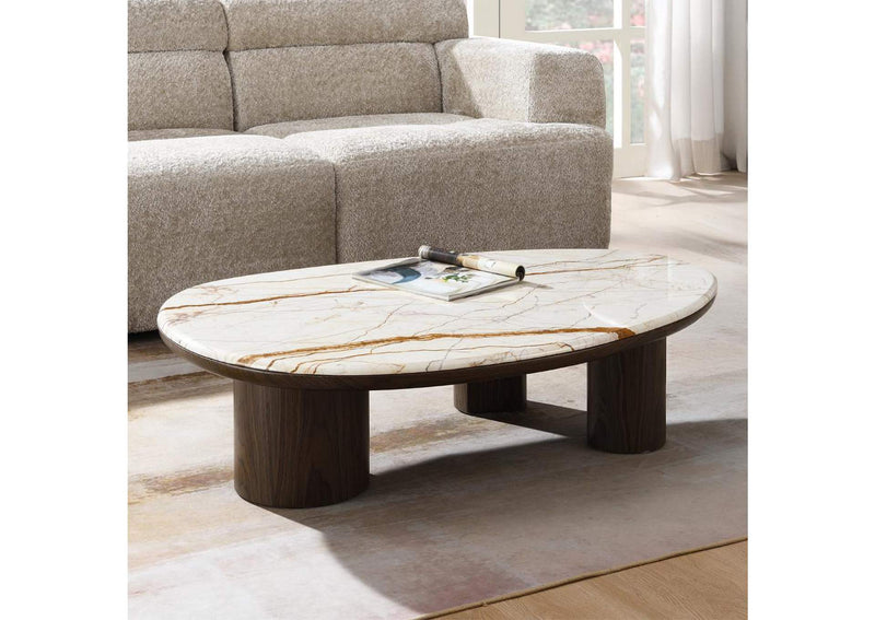 LV04565 Haidar Coffee Table with Natural Marble
